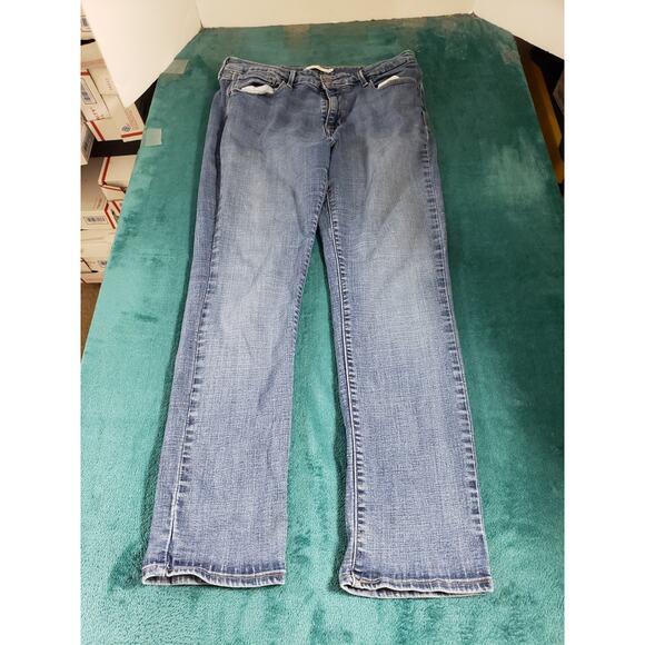 Levis Jeans Size 16 Womens Blue Stretch Pants Denim Ladies Mid Rise Skinny - Picture 1 of 15